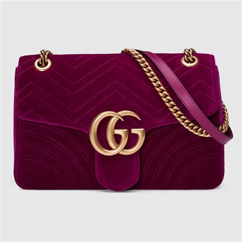 gucci red velvet marmont bag|gucci denim marmont bag.